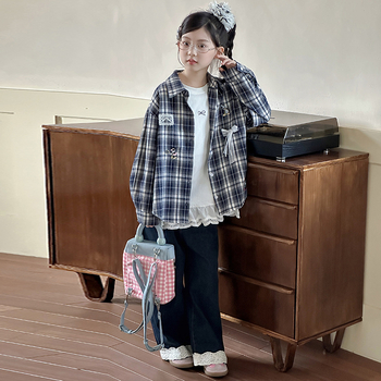 Dječja košulja-jaknica u korejskom stilu, 100% pamuk, dugi rukavi, jednobojna, za proljeće i jesen