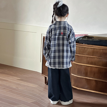 Dječja košulja-jaknica u korejskom stilu, 100% pamuk, dugi rukavi, jednobojna, za proljeće i jesen