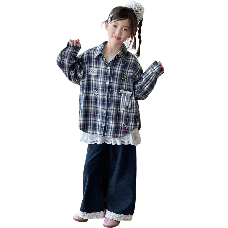 Dječja košulja-jaknica u korejskom stilu, 100% pamuk, dugi rukavi, jednobojna, za proljeće i jesen