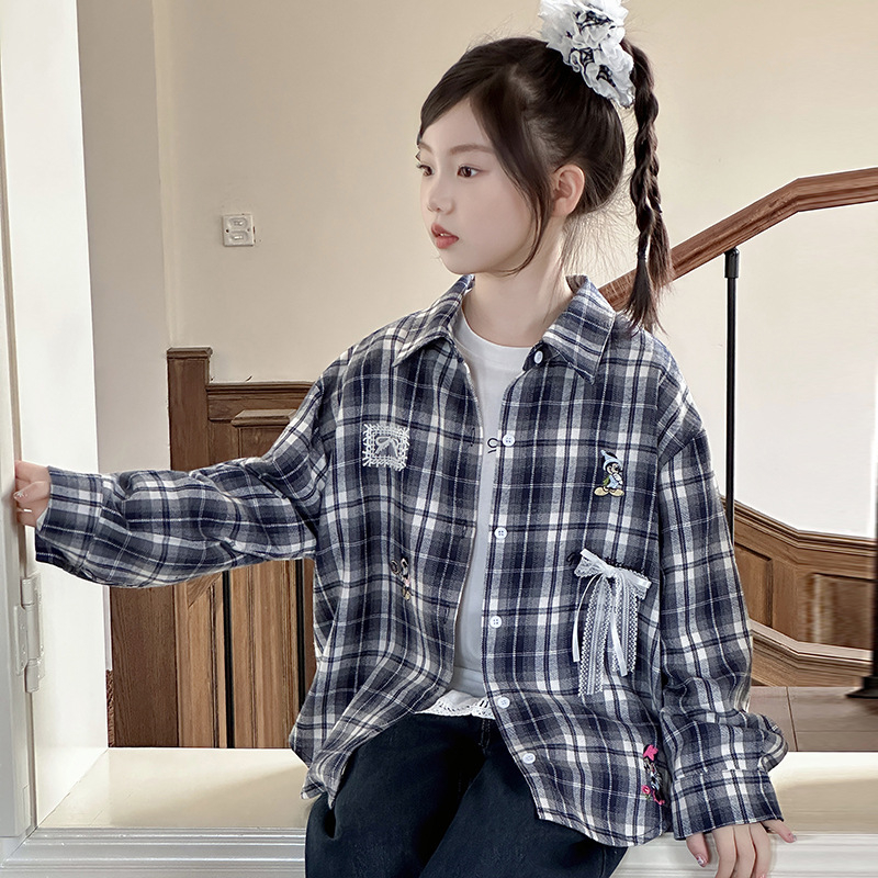 Dječja košulja-jaknica u korejskom stilu, 100% pamuk, dugi rukavi, jednobojna, za proljeće i jesen