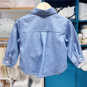 Dječja košulja od denima za dječake, korejski stil, dugi rukavi, ovratnik rever, uzrast 3–8 godina