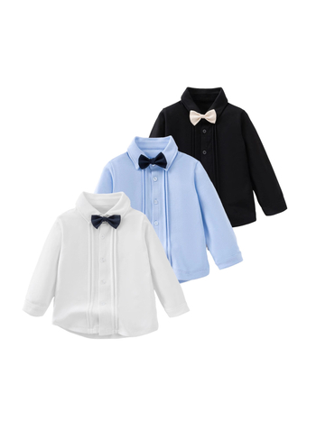 Unisex dječja košulja s dugim rukavima, od 95% pamuka, s reverom, jednofarbna, za uzrast 3–8 godina.