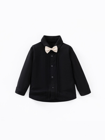 Unisex dječja košulja s dugim rukavima, od 95% pamuka, s reverom, jednofarbna, za uzrast 3–8 godina.