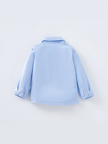 Unisex dječja košulja s dugim rukavima, od 95% pamuka, s reverom, jednofarbna, za uzrast 3–8 godina.