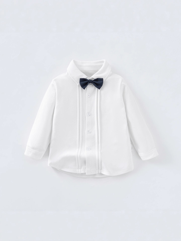 Unisex dječja košulja s dugim rukavima, od 95% pamuka, s reverom, jednofarbna, za uzrast 3–8 godina.