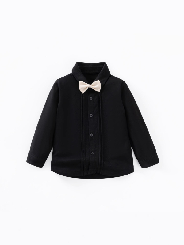 Unisex dječja košulja s dugim rukavima, od 95% pamuka, s reverom, jednofarbna, za uzrast 3–8 godina.