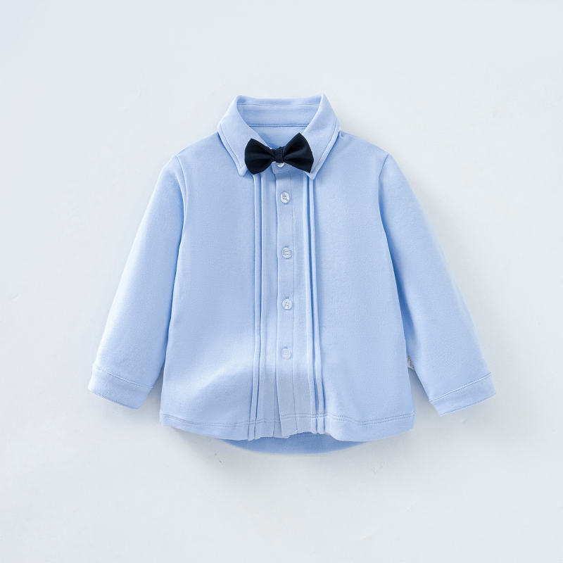 Unisex dječja košulja s dugim rukavima, od 95% pamuka, s reverom, jednofarbna, za uzrast 3–8 godina.