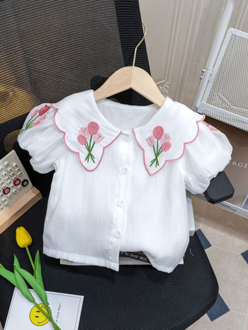 Dječja košulja, korejski stil, 95% pamuka, za djecu od 3 do 8 godina, ljeto