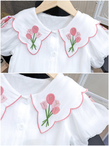 Dječja košulja, korejski stil, 95% pamuka, za djecu od 3 do 8 godina, ljeto