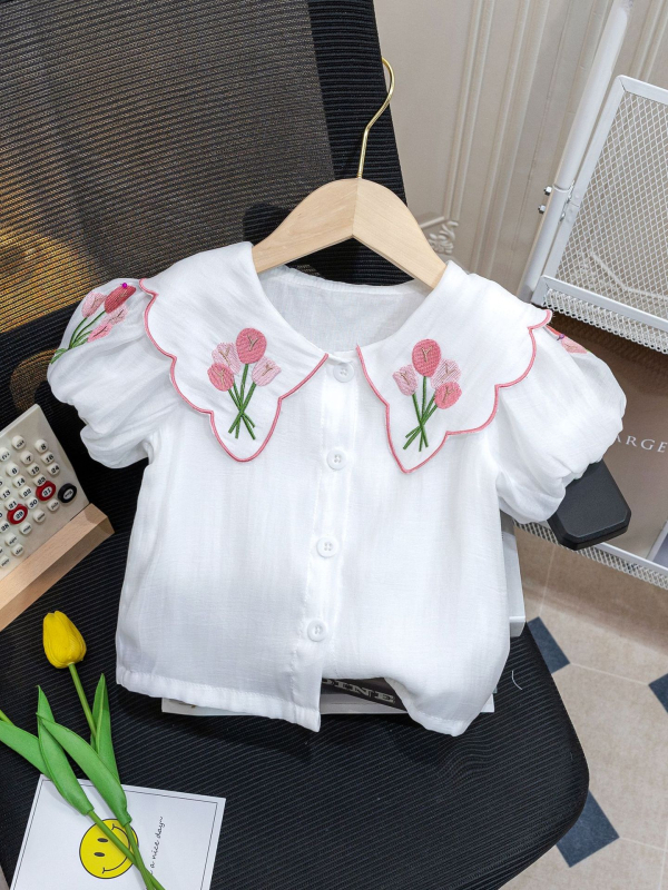 Dječja košulja, korejski stil, 95% pamuka, za djecu od 3 do 8 godina, ljeto