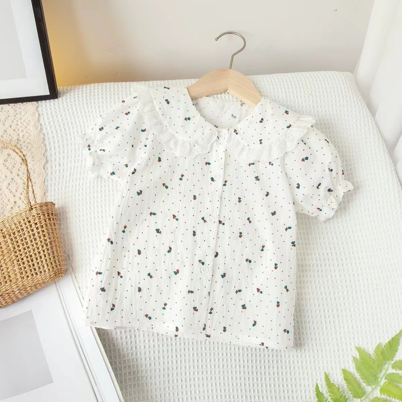 Dječja košulja, korejski stil, 95% pamuka, za djecu od 3 do 8 godina, ljeto