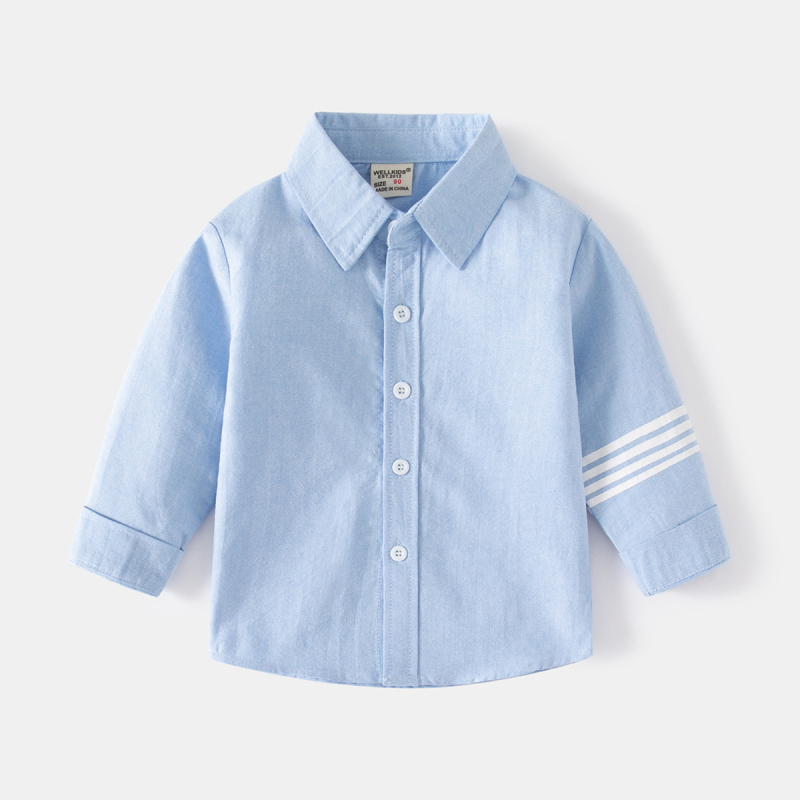 Laste särk reverikraega, 100% puuvill, pikade varrukatega, kevad