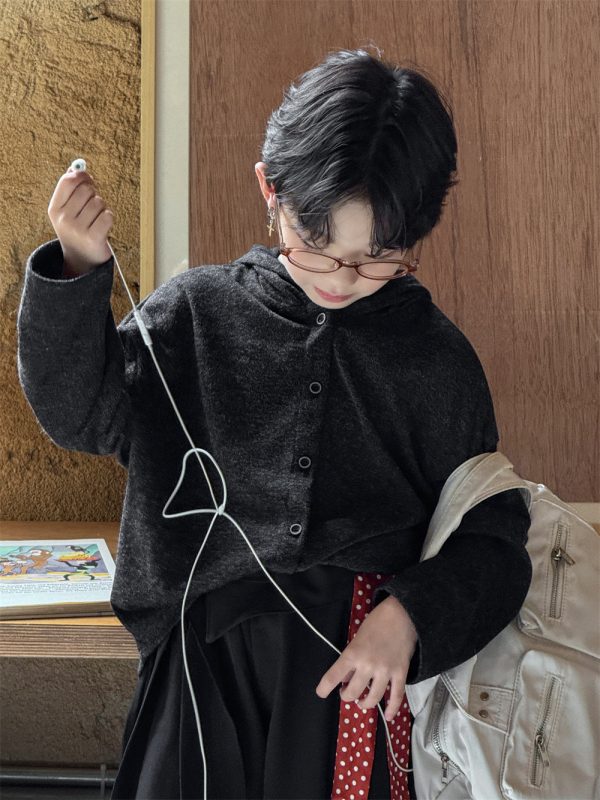 Muški kardigan s kapuljom, korejski stil, dugi rukavi, jesen 2025, šifra 91309