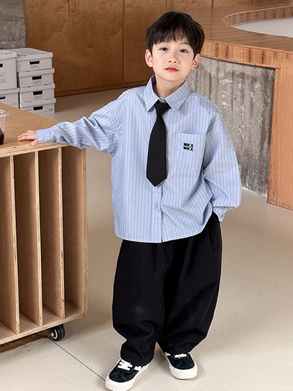 Laste poisi särg, 100% puuvill, pikad varrukad, laperkaul, Korea stiil, sügis 2025