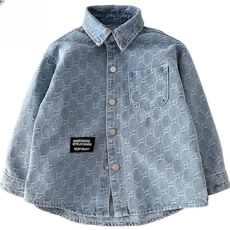 Berniškis džinsinis marškiniai-jack'a, korėjietiškas stilius, 35% medvilnės pluošto mišinys, vienas užsegimas sag, pavasariui ir rudeniui