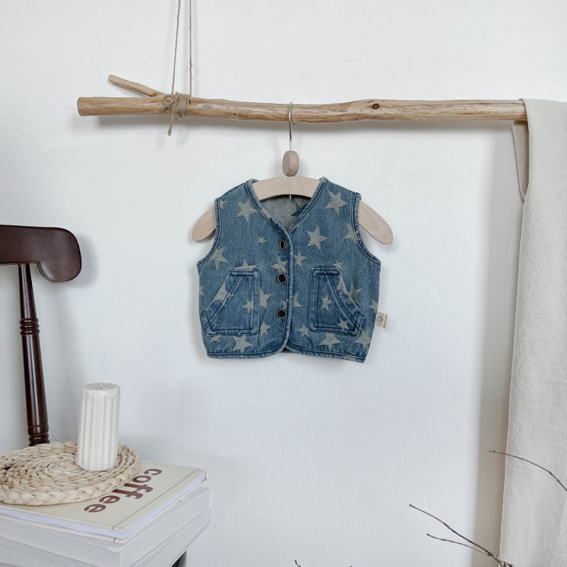 Dječji dvodijeljeni set košulice i veste, korejski stil, pamuk, karirani uzorak, dugi rukavi, rever ovratnik, za dječake 1–3 godine