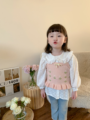 Dječji kostim s hlačama, korejski stil, za uzrast 3–8 godina, dugi rukavi, pamučni materijal