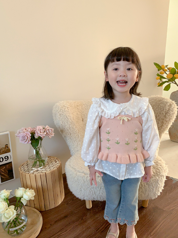 Dječji kostim s hlačama, korejski stil, za uzrast 3–8 godina, dugi rukavi, pamučni materijal