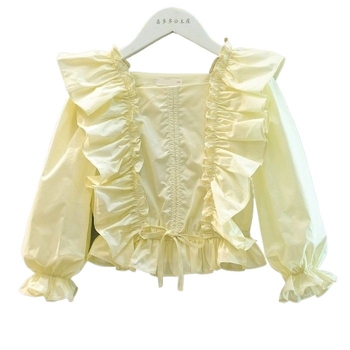 Set de două piese pentru copii, stil prințesă, bumbac cu blană de iepure, mâneci lungi, culoare solidă