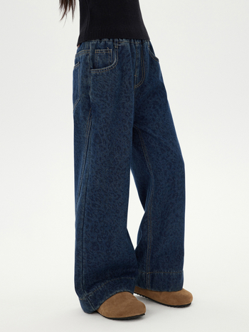 Dječje hlače od pamuka s leopard uzorkom, fleece podstava, visok pas, ravni kroj