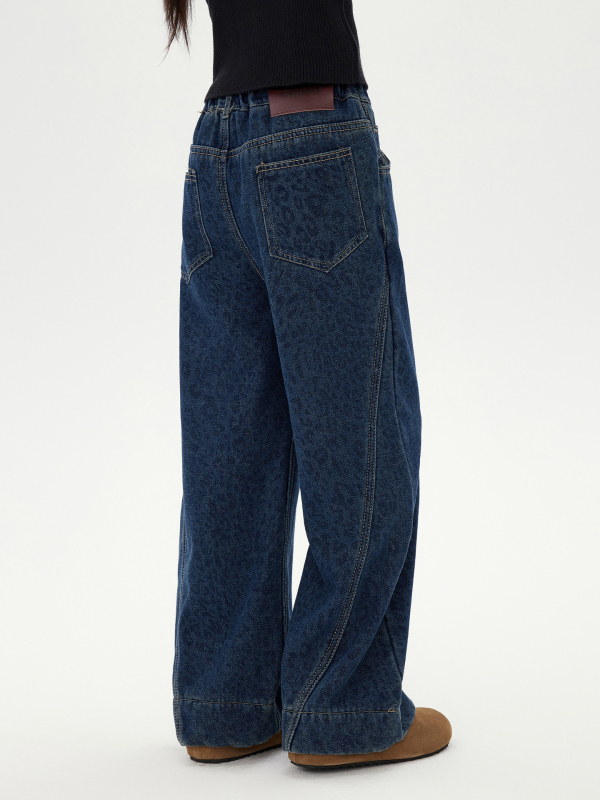 Dječje hlače od pamuka s leopard uzorkom, fleece podstava, visok pas, ravni kroj