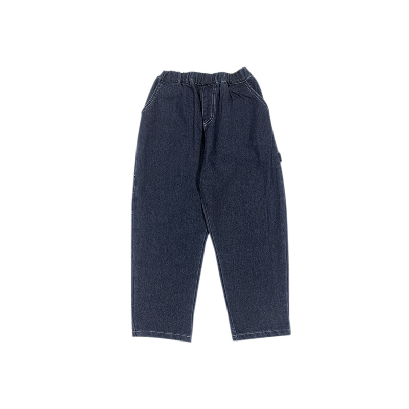 Jeansi pentru copii, croială dreaptă, 99% bumbac, talie medie elastică, uni, toamnă 2025