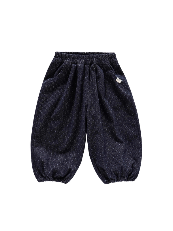 Dječje široke hlače od pamuka, s fleece-iznutra, korejskog stila, elastični pojas, za proljeće i jesen