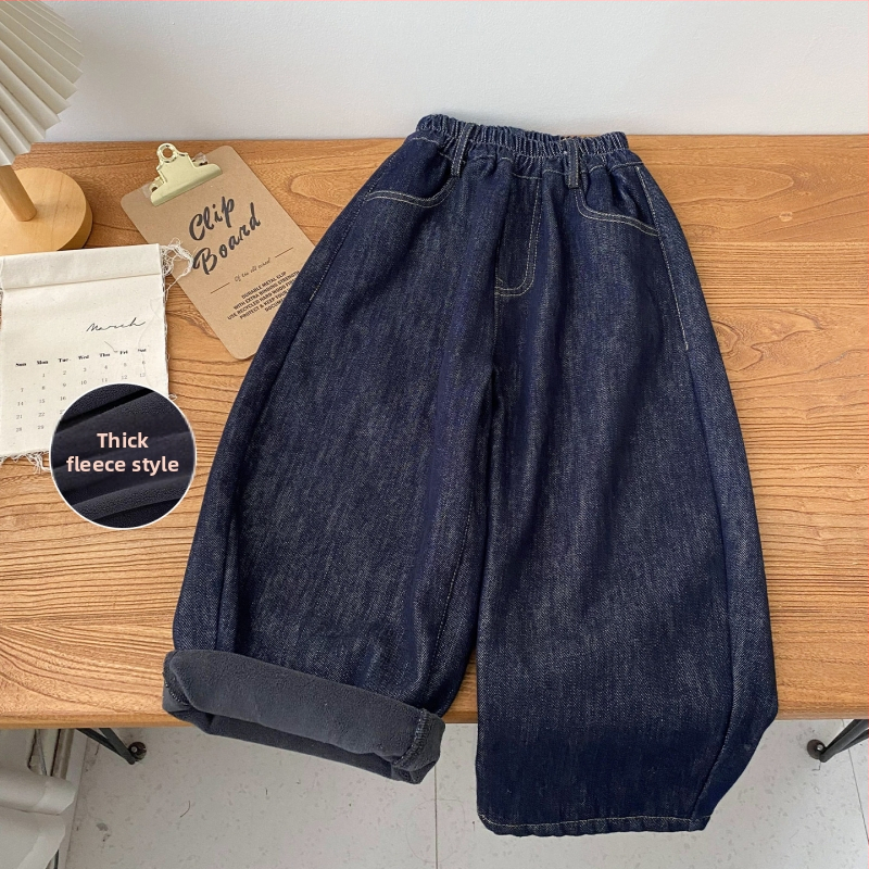 Chlapčenské džínsy s fleecovou výstelkou na zimu, rovný strih, 81% bavlna, Michael