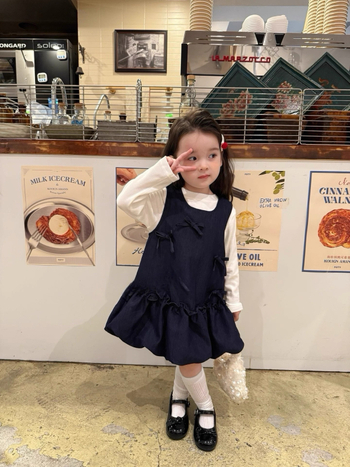 Dječja pamučna haljina s trakama, princeza stil, jednobojni uzorak, podstava od pamuka, jesen 2025