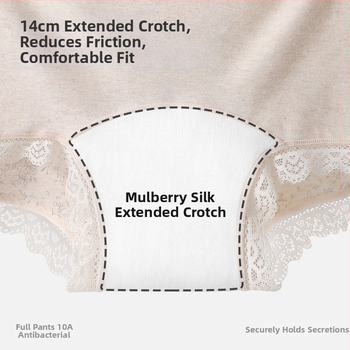 Naistele puuvillast aluspüksid lillemustriga ja pitsilise äärega, mulberry siidist kaunuma vooder, hingavad