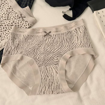 Ženske gaće s srednjim strukom, prozračne pamučne, pletene gaće s pamukovom podstavom na preponi, za sve sezone