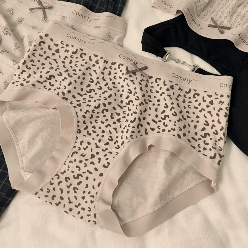 Ženske gaće s srednjim strukom, prozračne pamučne, pletene gaće s pamukovom podstavom na preponi, za sve sezone