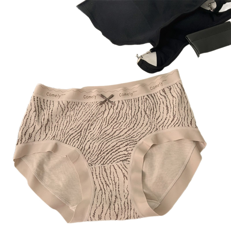 Ženske gaće s srednjim strukom, prozračne pamučne, pletene gaće s pamukovom podstavom na preponi, za sve sezone