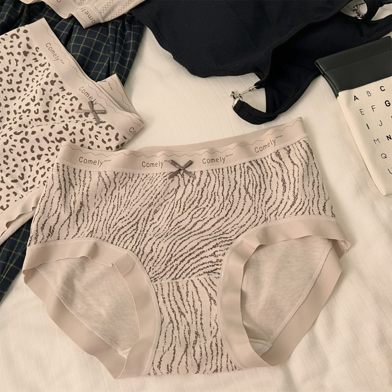 Ženske gaće s srednjim strukom, prozračne pamučne, pletene gaće s pamukovom podstavom na preponi, za sve sezone