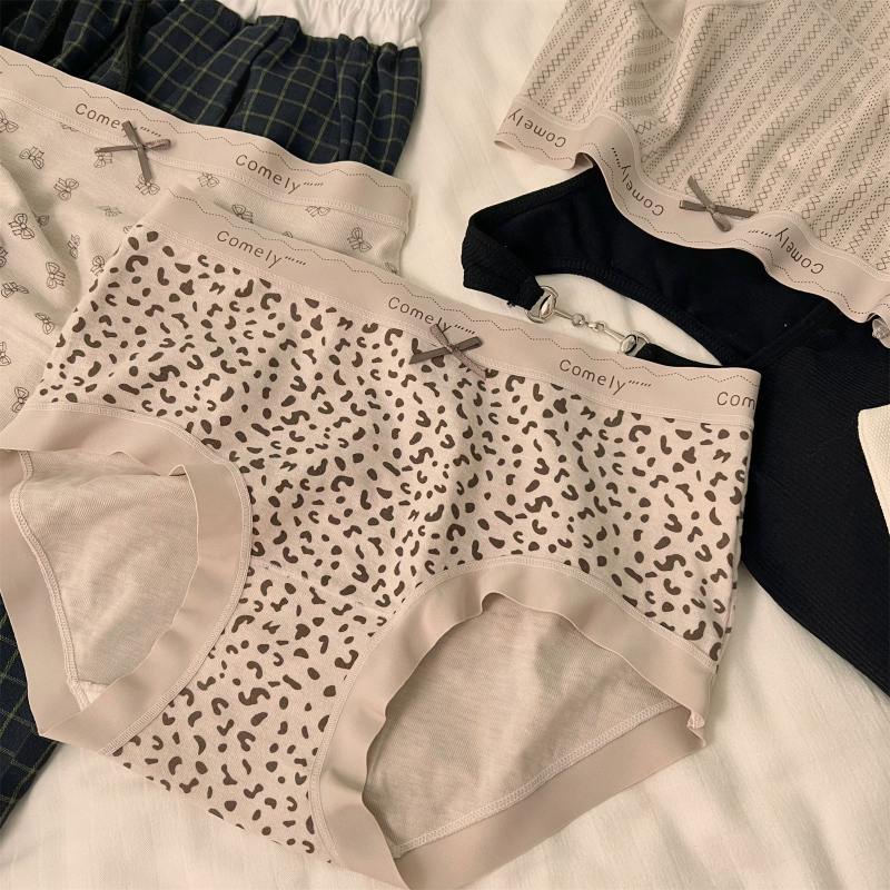 Ženske gaće s srednjim strukom, prozračne pamučne, pletene gaće s pamukovom podstavom na preponi, za sve sezone