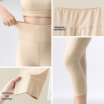 Sievietes kokvilnas īsi termālie legingi ar augstu vidukli, vēdera kontrole, gurnu pacelšana, elpojoši un silti