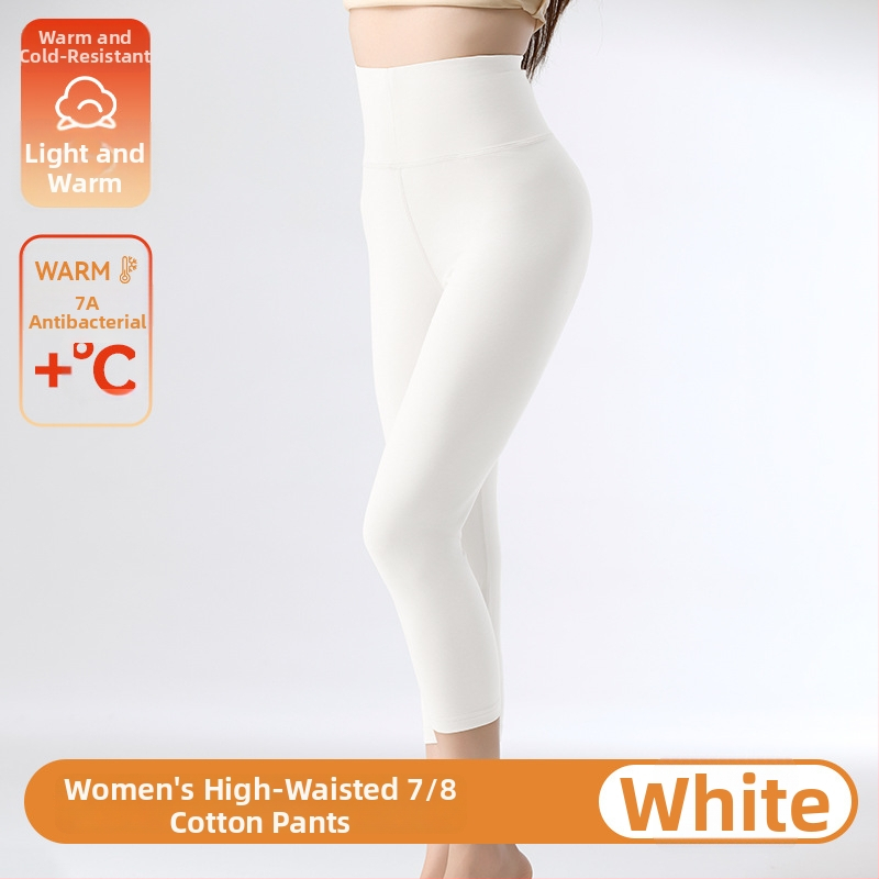 Sievietes kokvilnas īsi termālie legingi ar augstu vidukli, vēdera kontrole, gurnu pacelšana, elpojoši un silti