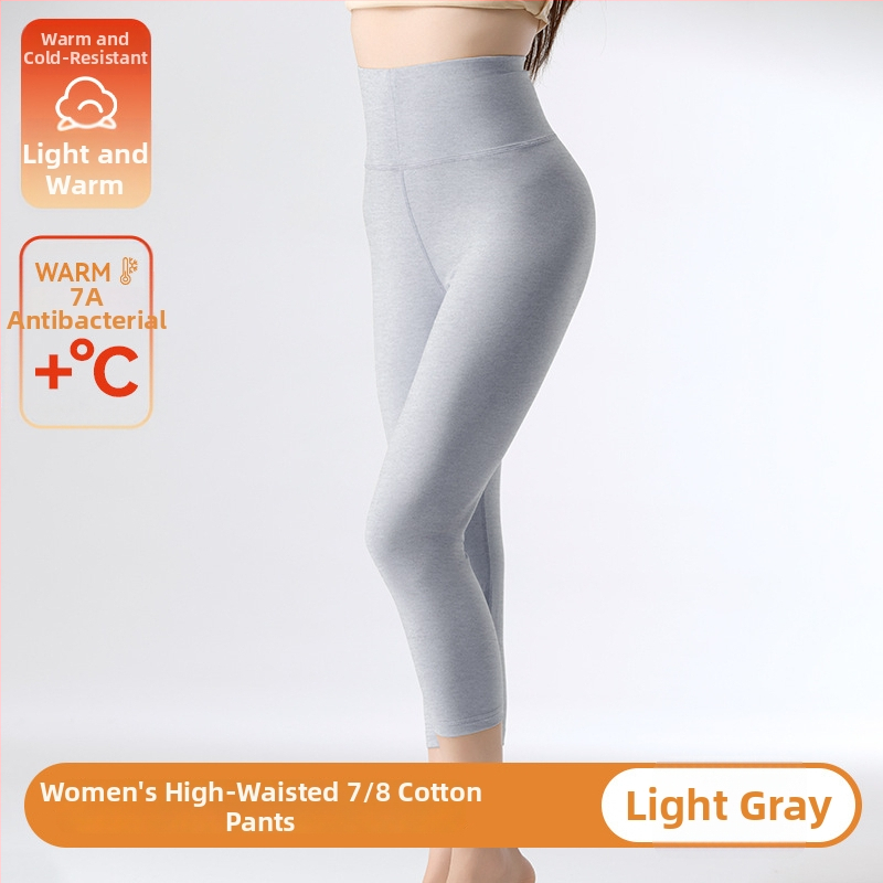 Sievietes kokvilnas īsi termālie legingi ar augstu vidukli, vēdera kontrole, gurnu pacelšana, elpojoši un silti