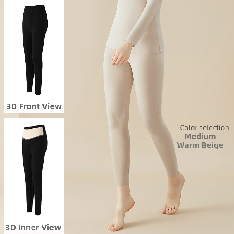 Moterų žieminiai aukšto juosmens šilti kelnaitės, stora, aukšta elastingumas, siaura kirpimo (pencil), 50–70% regeneruotos celuliozės pluošto + ≤30% medvilnės