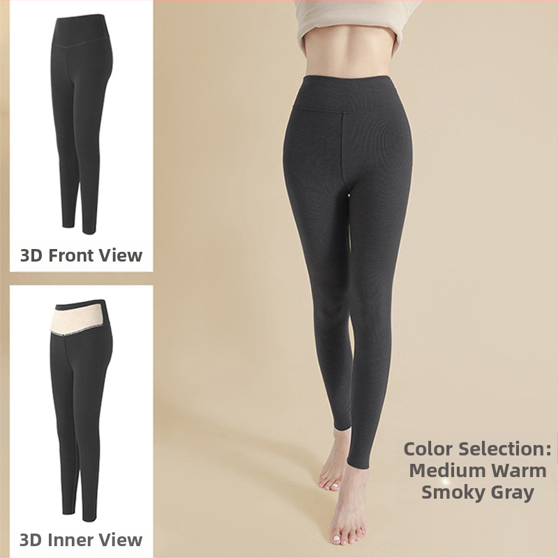 Moterų žieminiai aukšto juosmens šilti kelnaitės, stora, aukšta elastingumas, siaura kirpimo (pencil), 50–70% regeneruotos celuliozės pluošto + ≤30% medvilnės