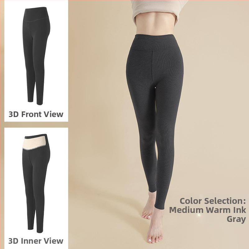 Moterų žieminiai aukšto juosmens šilti kelnaitės, stora, aukšta elastingumas, siaura kirpimo (pencil), 50–70% regeneruotos celuliozės pluošto + ≤30% medvilnės