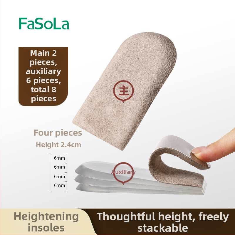 FaSoLa vložka na zvýšenie výšky do čižiem a kožených topánok – neviditeľná, priedušná, polovložka, unisex