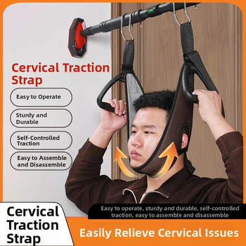 Domáce krčné ťahové pásmo – model 001, oceľová rúrka a PVC, vhodné pre masáž a fitnes, prispôsobiteľné