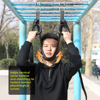 Domáce krčné ťahové pásmo – model 001, oceľová rúrka a PVC, vhodné pre masáž a fitnes, prispôsobiteľné