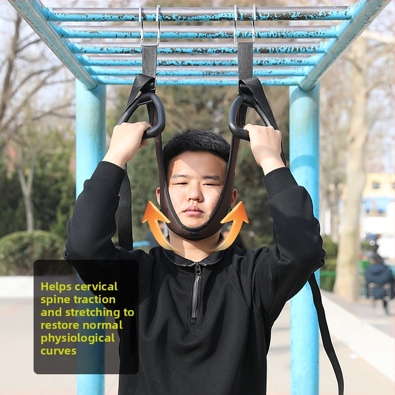 Domáce krčné ťahové pásmo – model 001, oceľová rúrka a PVC, vhodné pre masáž a fitnes, prispôsobiteľné