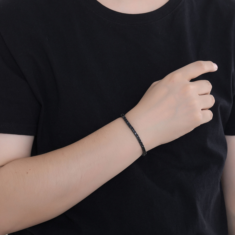 MATHALLA цирконова тенис верижка - унисекс хип-хоп геометрична, с инкрустирани циркони, 5A качество