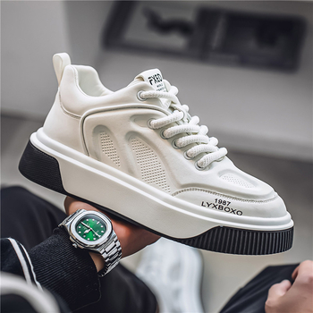 Pánske tenisky – kórejský štýl, štyri sezóny, PU horná časť, zaoblená špička