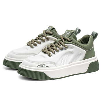 Pánske tenisky – kórejský štýl, štyri sezóny, PU horná časť, zaoblená špička