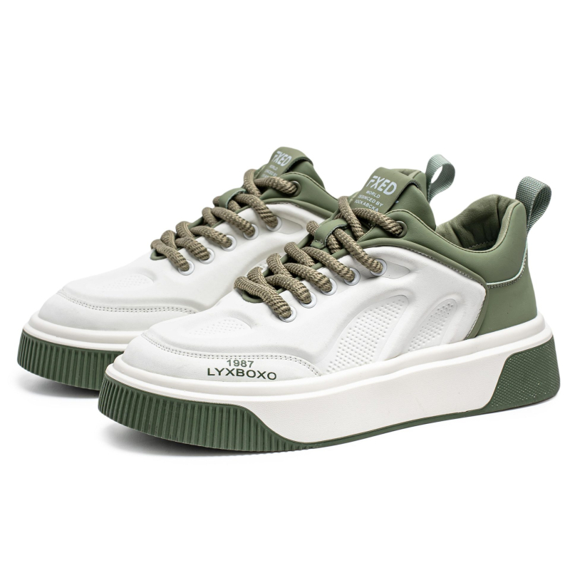 Pánske tenisky – kórejský štýl, štyri sezóny, PU horná časť, zaoblená špička