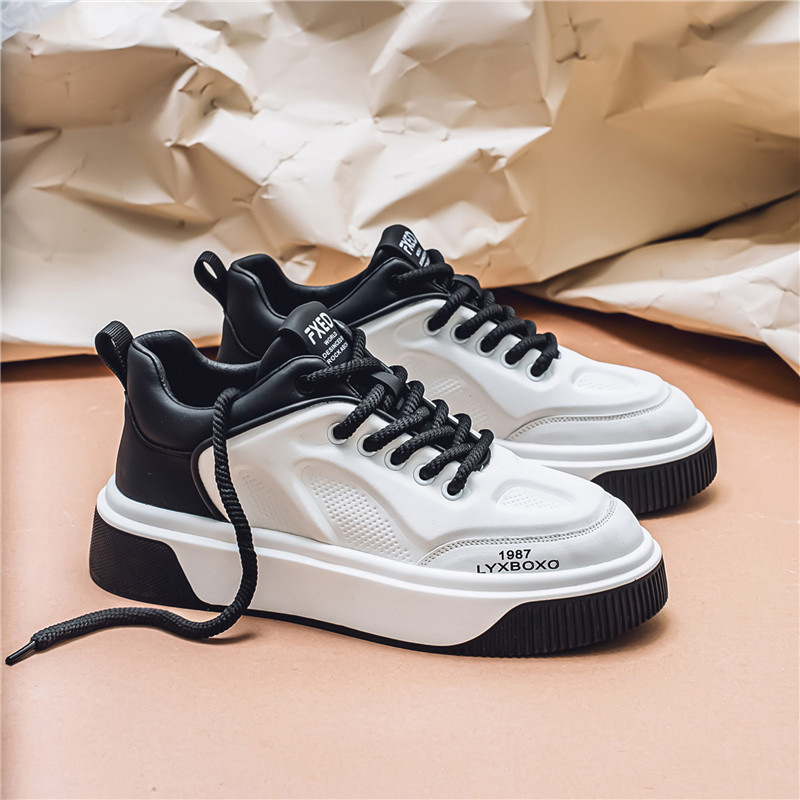 Pánske tenisky – kórejský štýl, štyri sezóny, PU horná časť, zaoblená špička